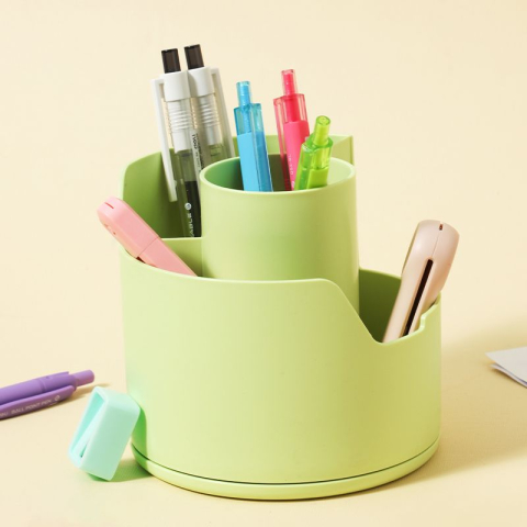 Suport Rotativ Instrumente De Scris 4 CoMPartimente Bleu Longreen 98% Pl Reciclat Deli [5]