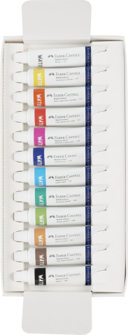 TEMPERA ACUARELE 12 CULORI 9ML + PALETA FABER-CASTELL [1]