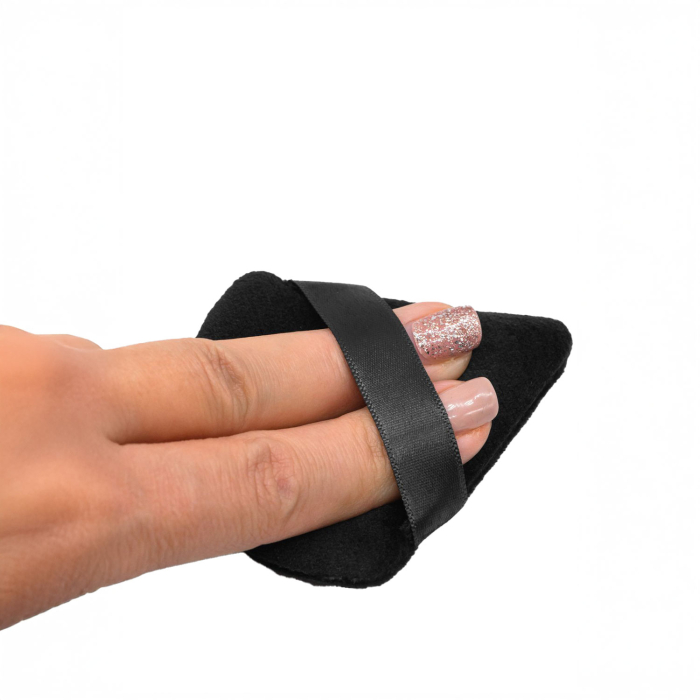 Buretel Triunghiular Machiaj, Design Ergonomic Negru, Aplicare Precisă, Lex Cosmetics [1]