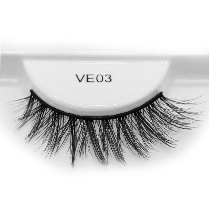Gene False FAUX MINK VE 03, Fibre PBT Premium, Bandă Neagră Flexibilă, Lex Cosmetics [2]