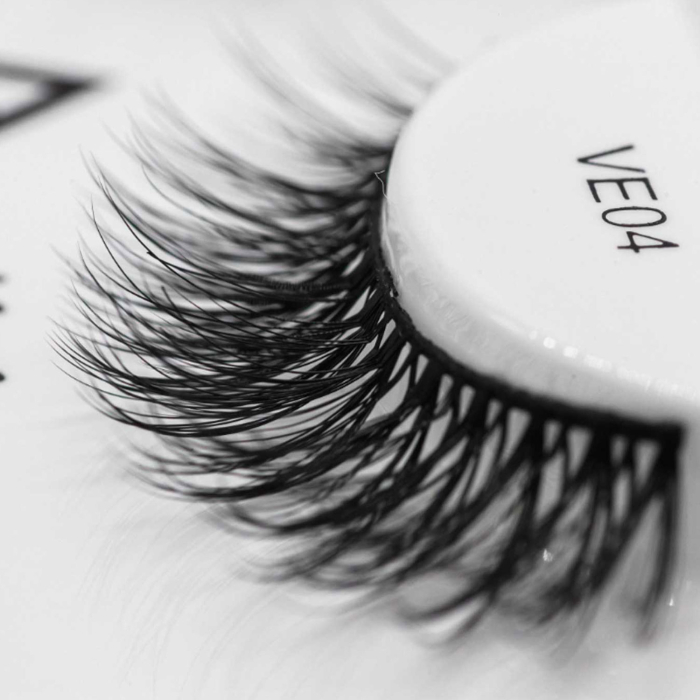 Gene False FAUX MINK VE 04, Fibre PBT Premium, Bandă Neagră Flexibilă, Lex Cosmetics [3]