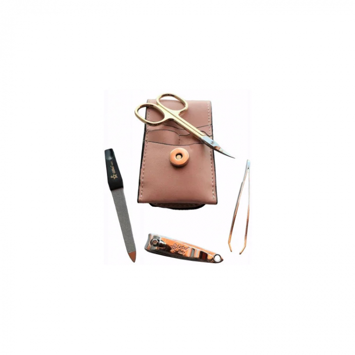 Trusa manichiura 4 piese nr. 1600, etui roz, Gifaz Italy [3]