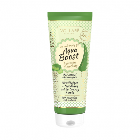 Gel pentru fata si corp VEGEbar Aqua Boost Vollaré Cosmetics, 250 ml