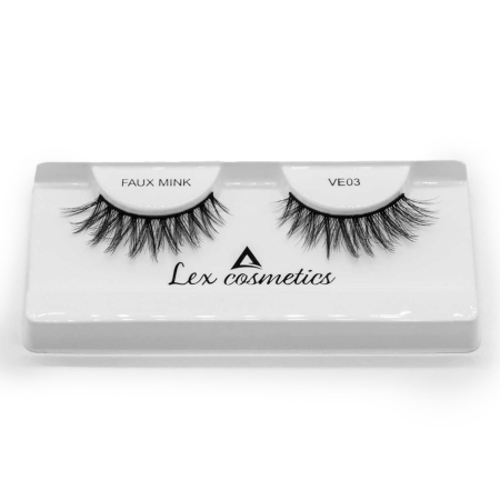Gene false - Gene False FAUX MINK VE 03, Fibre PBT Premium, Bandă Neagră Flexibilă, Lex Cosmetics