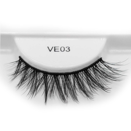 Gene False FAUX MINK VE 03, Fibre PBT Premium, Bandă Neagră Flexibilă, Lex Cosmetics [1]