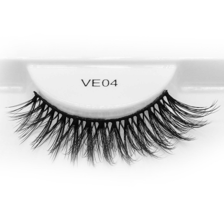 Gene False FAUX MINK VE 04, Fibre PBT Premium, Bandă Neagră Flexibilă, Lex Cosmetics [1]