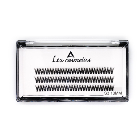 Gene false - Gene False S3 10mm, Formă V Versatilă 3D, Negru Intens Perfect, Lex Cosmetics