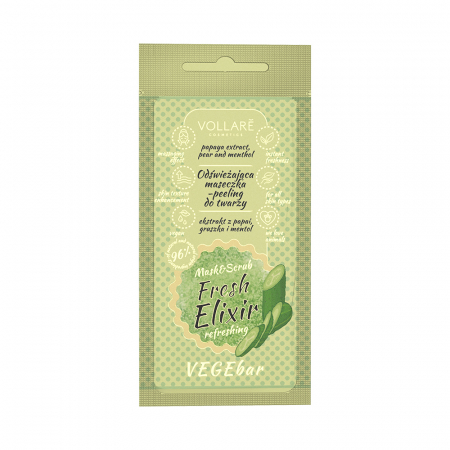 Ingrijire - Masca de fata si scrub VEGEbar Fresh Elixir Vollaré Cosmetics, 8 ml