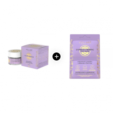 Pachete - Pachet "Crema hidratanta antirid 40+ Youth Creator + Masca de fata pentru fermitate Express" Vollaré Cosmetics