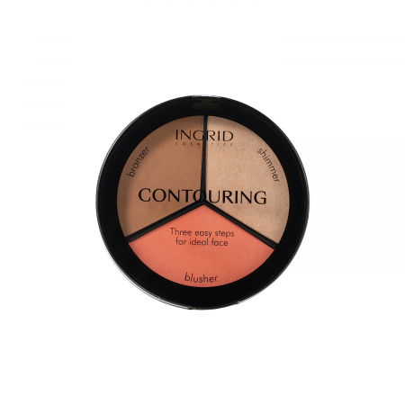 Contur - Paleta trio Ideal Face pentru contouring Ingrid Cosmetics, 18 g