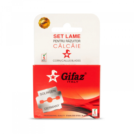 Unghii - Rezerve lame pentru razuitor din inox pentru pielea calcaielor, 5 buc, Gifaz Italy