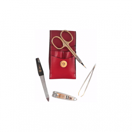 Trusa manichiura 4 piese nr. 1600, etui rosu, Gifaz Italy [2]