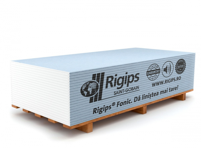 Placa gips carton tip D izolare acustica Rigips Fonic 12.5 x 1200 x 2600 mm [1]