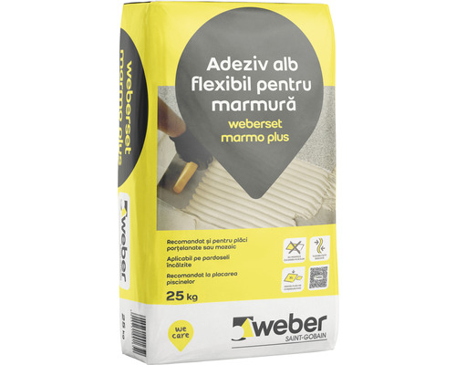 Adeziv alb flexibil pentru marmură Weberset Marmo Plus, 25 kg [1]