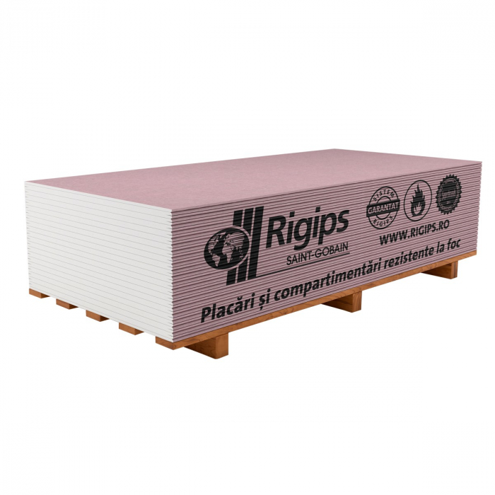 Placa gips carton tip F protectie foc Rigips RF 15 x 1200 x 2600 mm [1]