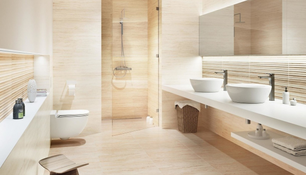 Faianta Classic Travertine, bej, rectificata, 24 x 74 cm [2]