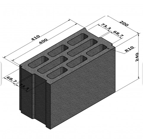 Boltar din beton pentru zidarie SY145, 400 x 200 x 240 (L x G x H) [2]