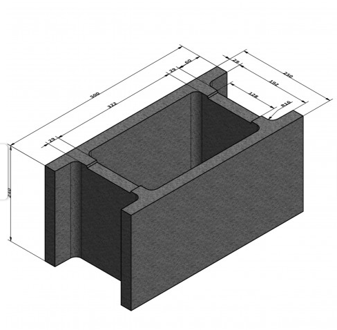Boltar din beton pentru fundatie SY124, 500 x 250 x 240 (L x G x H) [2]