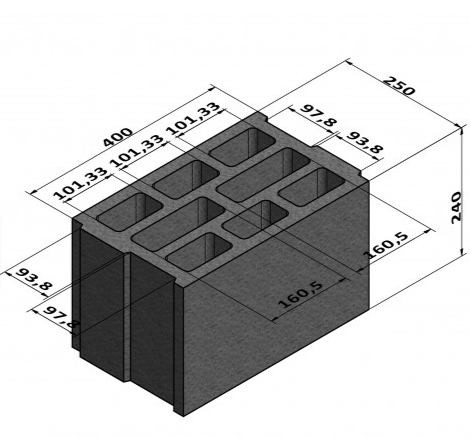 Boltar din beton pentru zidarie SY146, 400 x 250 x 240 (L x G x H) [2]