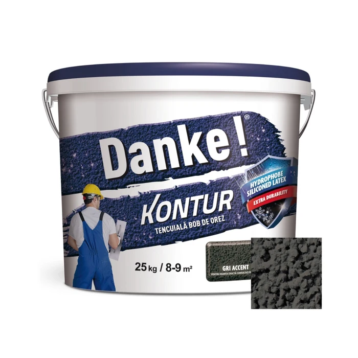 Tencuiala decorativa cu latex siliconat, exterior, Danke Kontur, bob de orez [1]