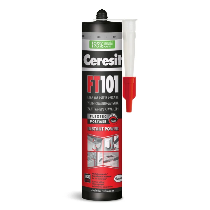 Vata minerala la placa - Adeziv etansant Ceresit FT 101, gri, 280 ml