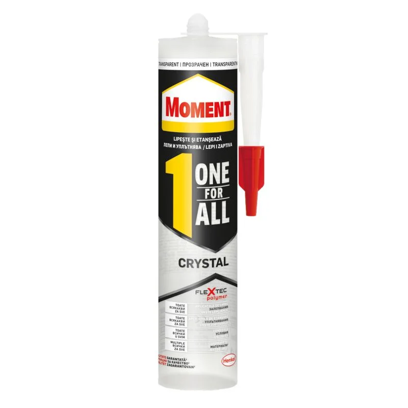 Vata minerala la placa - Adeziv montaj multifunctional, interior / exterior, Moment One for All Crystal, transparent, 290 g