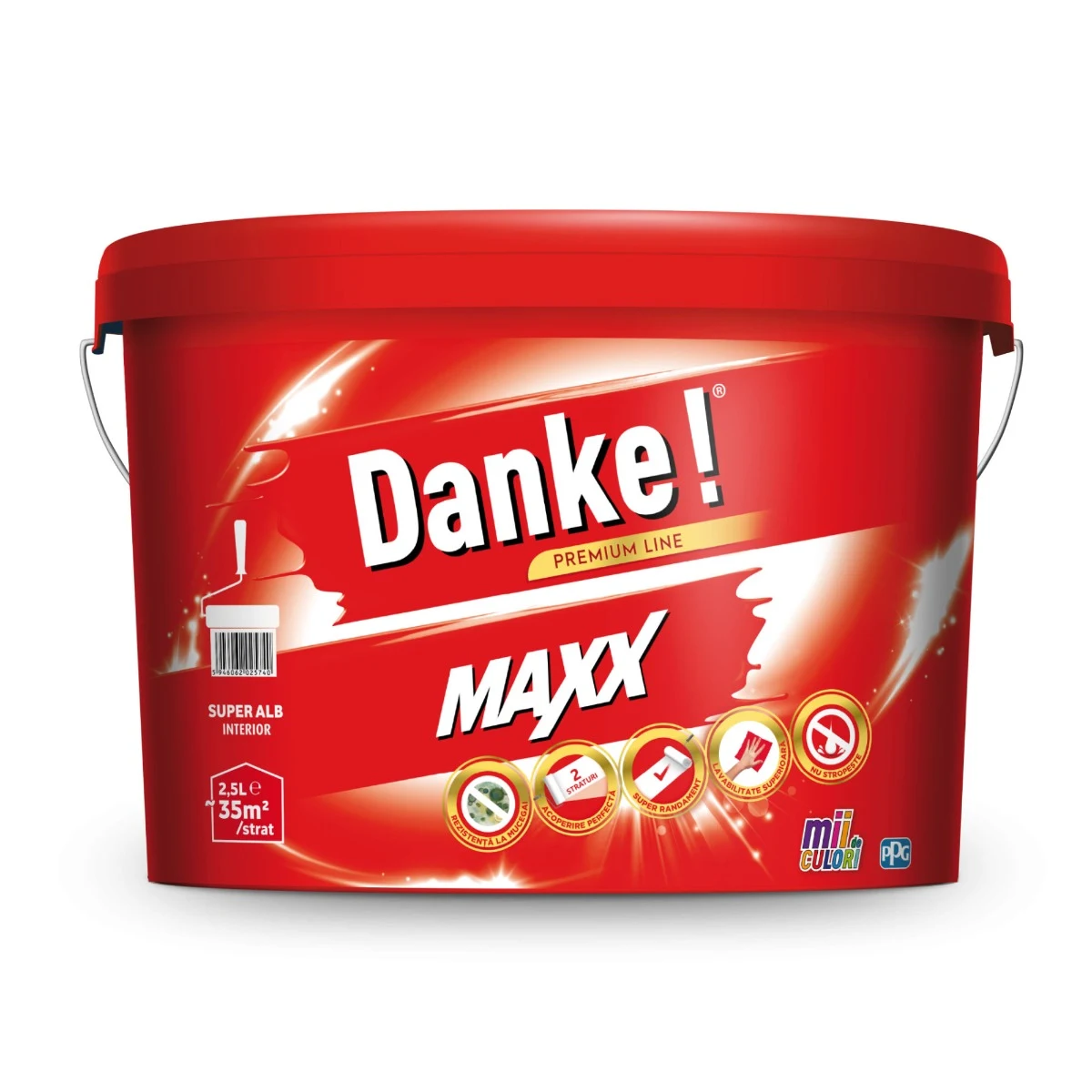 Vopsea lavabila pentru interior - Danke Maxx 2,5l - 8,5l - 15l