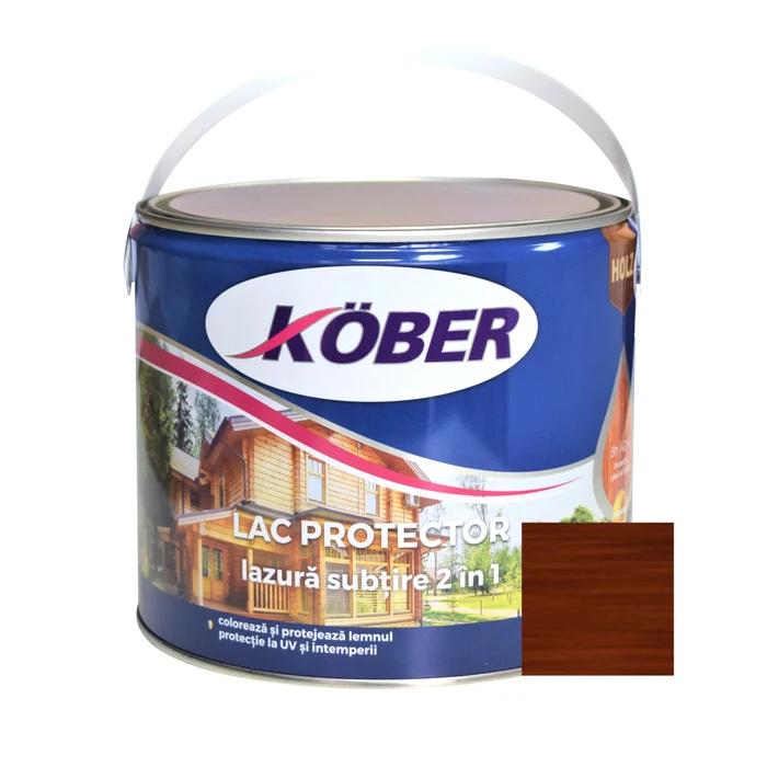 vopsele si lacuri - Lac / lazura subtire 2 in 1 pentru lemn, Kober, wenge, interior / exterior