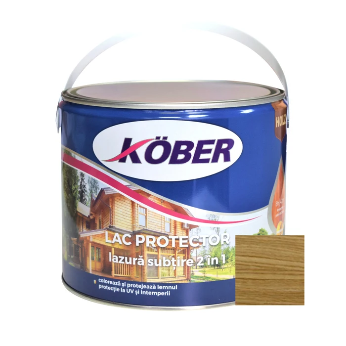 Lac / lazura subtire 2 in 1 pentru lemn, Kober, wenge, interior / exterior [4]