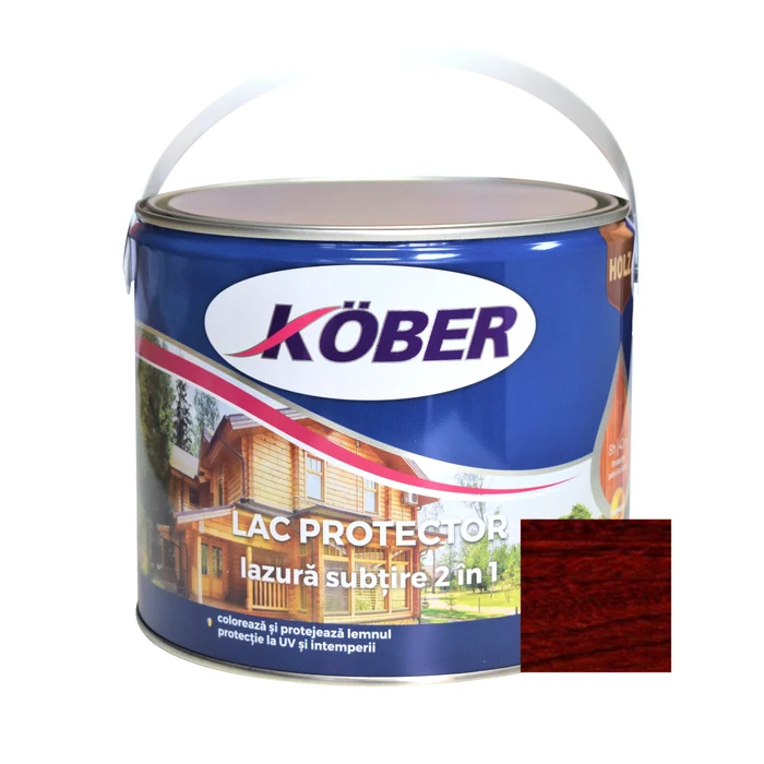 vopsele si lacuri - Lac / lazura subtire 2 in 1 pentru lemn, Kober, wenge, interior / exterior