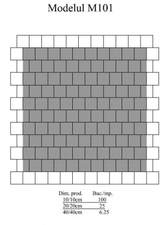 Pavaj Pavaj Patrat P4, alb-crem, 40 x 40 cm, grosime 6 cm, alb-crem, 40 x 40 cm, grosime 6 cm [1]