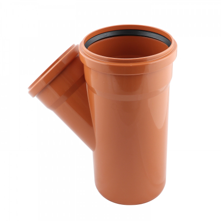 Materiale de constructii - Ramificatie PVC cu inel, D 125 x 125 mm, 45 grade