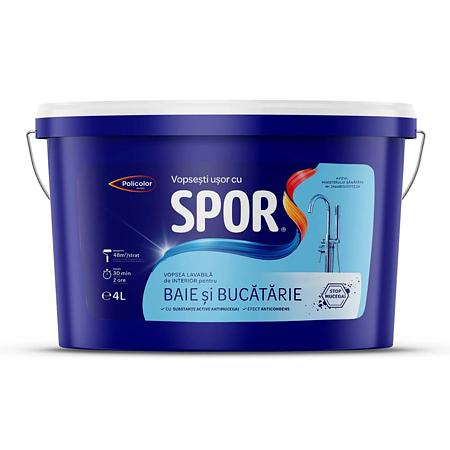 Accesorii PVC - Spor Baie si Bucatarie Vopsea lavabila 4l