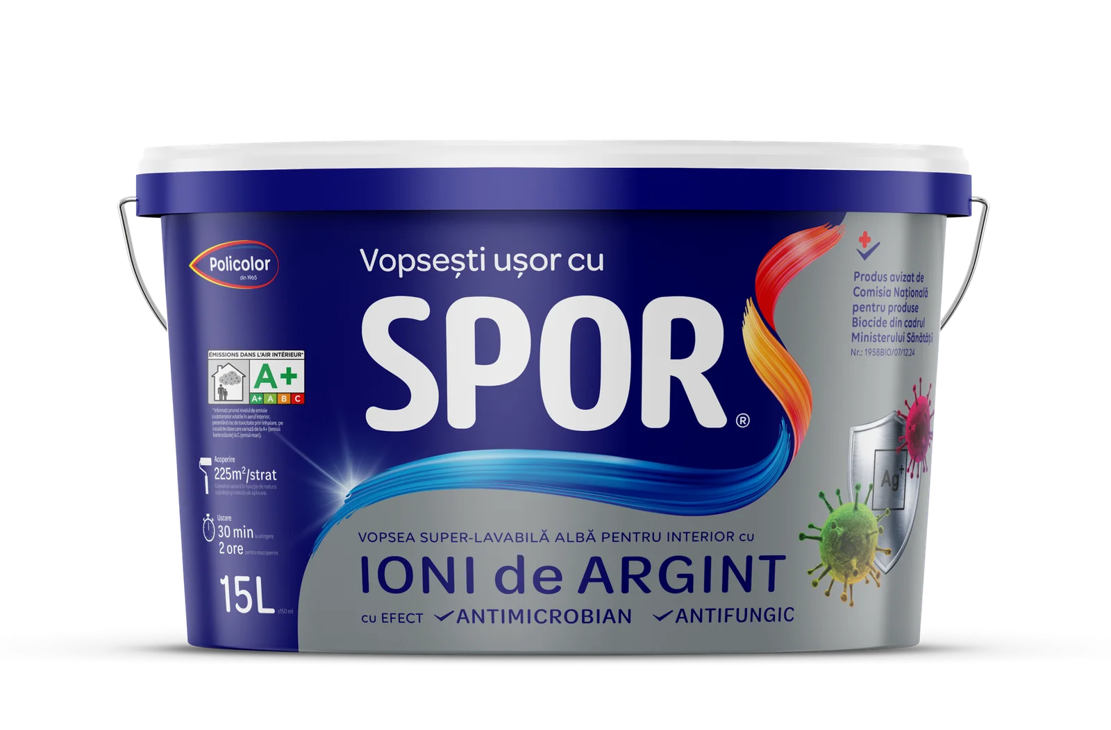Accesorii PVC - Spor  Ioni Argint Vopsea Superlavabila  15l