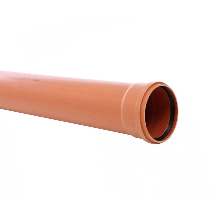 Tevi PVC - Teava PVC pentru scurgere canalizare exterioara, cu inel, multistrat, 200 x 4.9 mm, 6 m, portocaliu