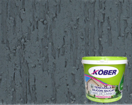 Tencuiala decorativa - Tencuiala structurata Kober Profesional Silicon-Silicat cu adaos de fibre de carbon, 25 Kg