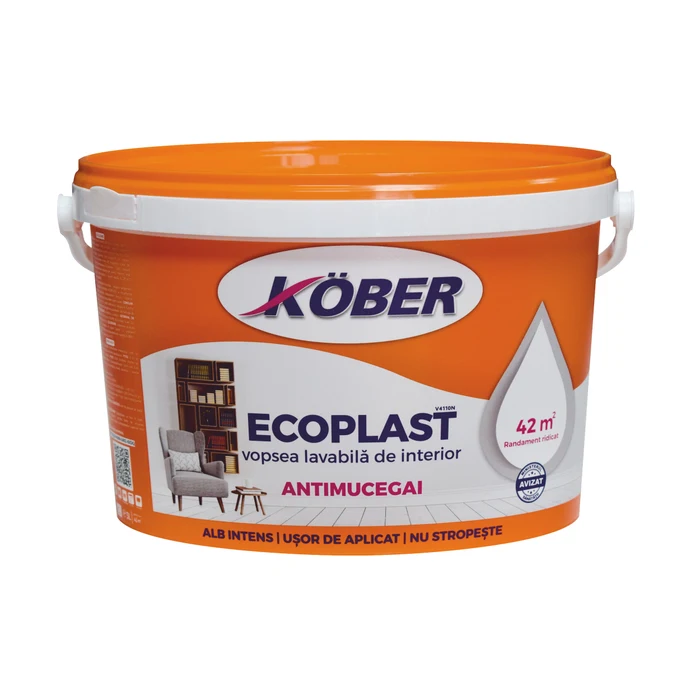 Accesorii PVC - Vopsea Lavabila Ecoplast  Antimucegai 3l