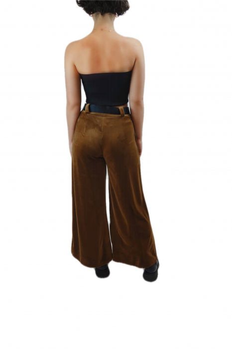 Pantaloni din catifea brown [5]