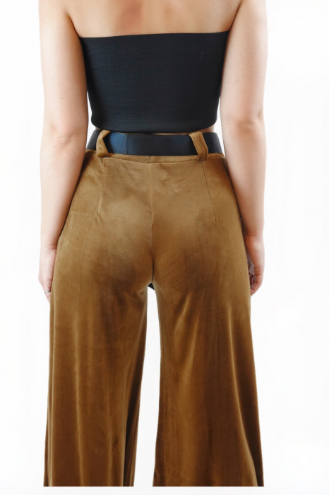 Pantaloni din catifea brown [2]