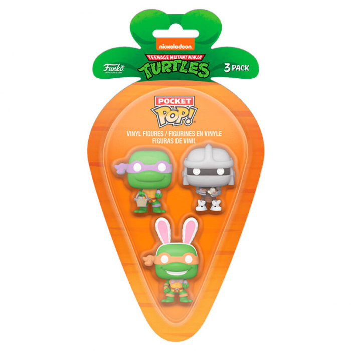 Blister 3 Figurine Carrot Pocket POP Testoasele Donatello Shredder Michelangelo [1]
