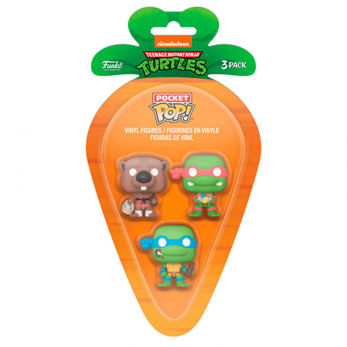 Blister 3 Figurine Carrot Pocket POP Testoasele Ninja Splinter Leonardo Raphael [1]