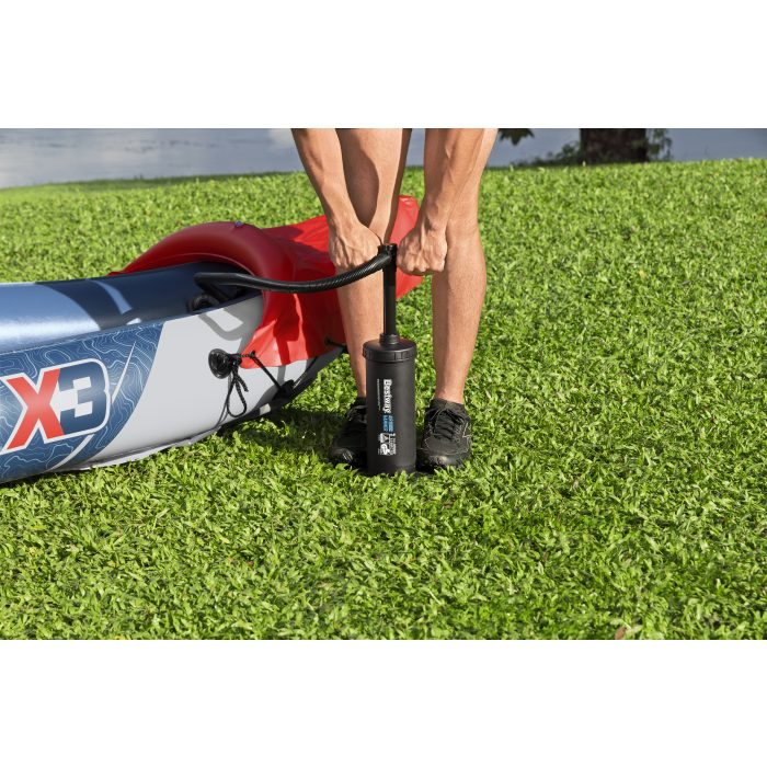 Caiac 3 persoane Bestway Rapid X3 K, greutate maxim suportata 280kg, 381 x 100 x 44 cm, 1 pereche de vasle de aluminiu de 230cm, pompa manuala inclusa [6]