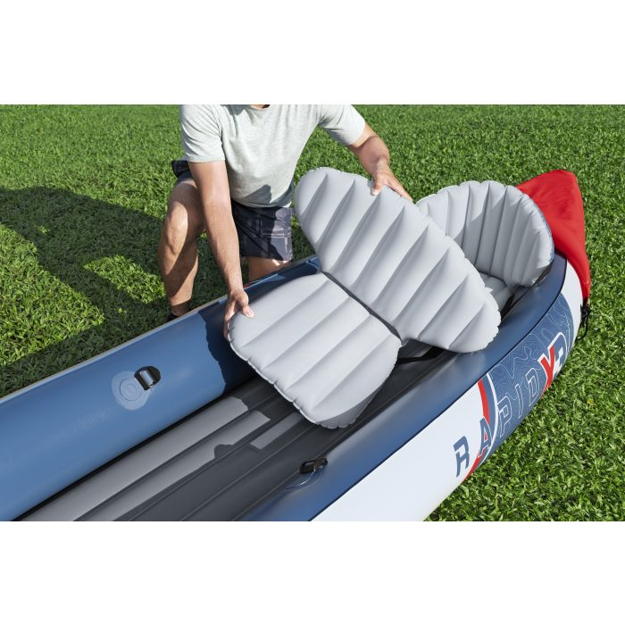 Caiac 3 persoane Bestway Rapid X3 K, greutate maxim suportata 280kg, 381 x 100 x 44 cm, 1 pereche de vasle de aluminiu de 230cm, pompa manuala inclusa [7]