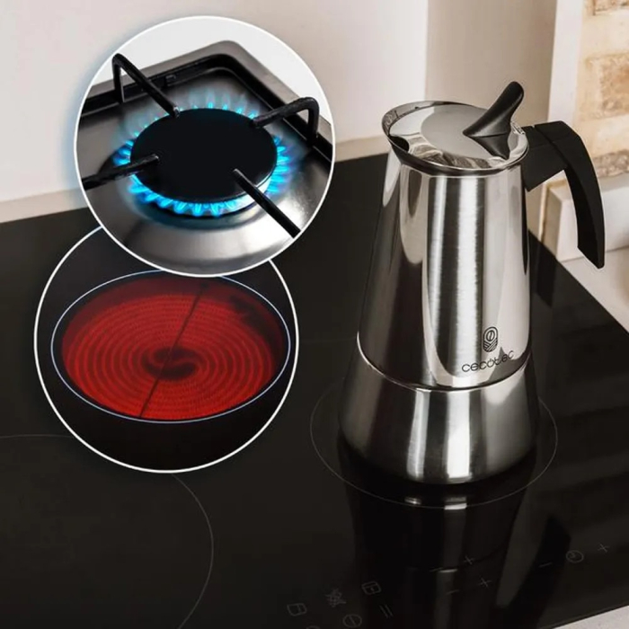 Espressor Moka Pot pentru aragaz Cecotec, Piccolina 900, capacitate 450 ml, compatibil cu toate sursele de caldura, ideal pentru a prepara 10 cesti de cafea, garnitura din silicon, filtru din otel ino [3]