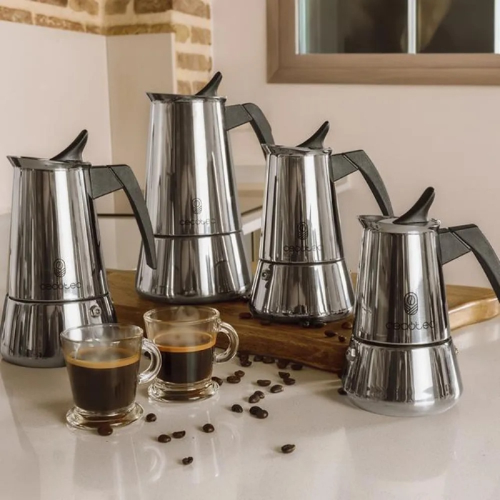 Espressor Moka Pot pentru aragaz Cecotec, Piccolina 900, capacitate 450 ml, compatibil cu toate sursele de caldura, ideal pentru a prepara 10 cesti de cafea, garnitura din silicon, filtru din otel ino [4]
