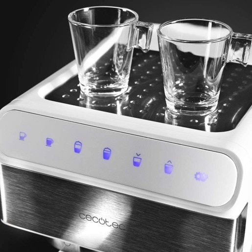 Espressor semi-automat Cecotec Power Instant-ccino-20 1557, 1350 W, 20 bar, 1.4 L, Rezervor lapte 400 ml, Control tactil, Iesire dubla, Alb [4]