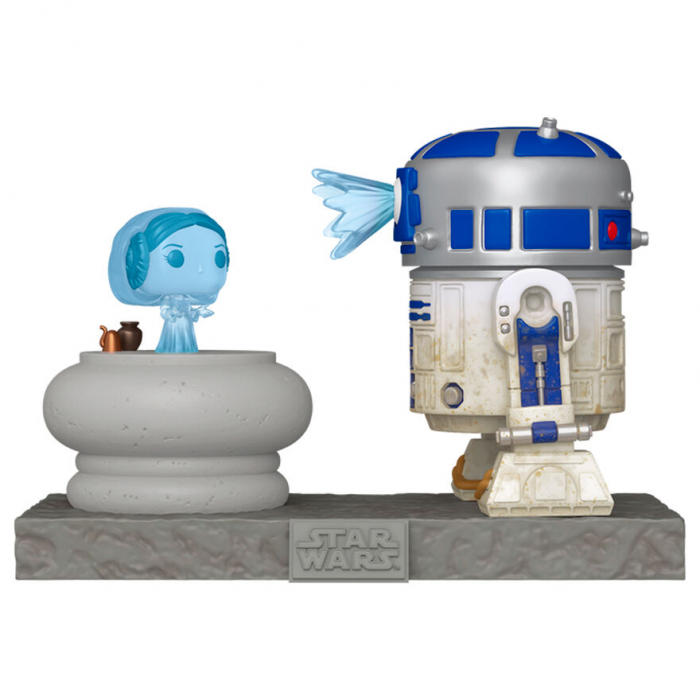 Figurina Funko POP Deluxe Star Wars R2-D2 and Princess Leia Hologram [1]