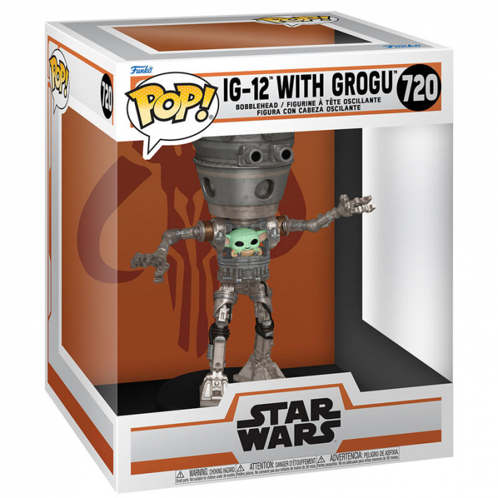 Figurina Funko POP Deluxe Star Wars The Mandalorian IG-12 cu Grogu [2]