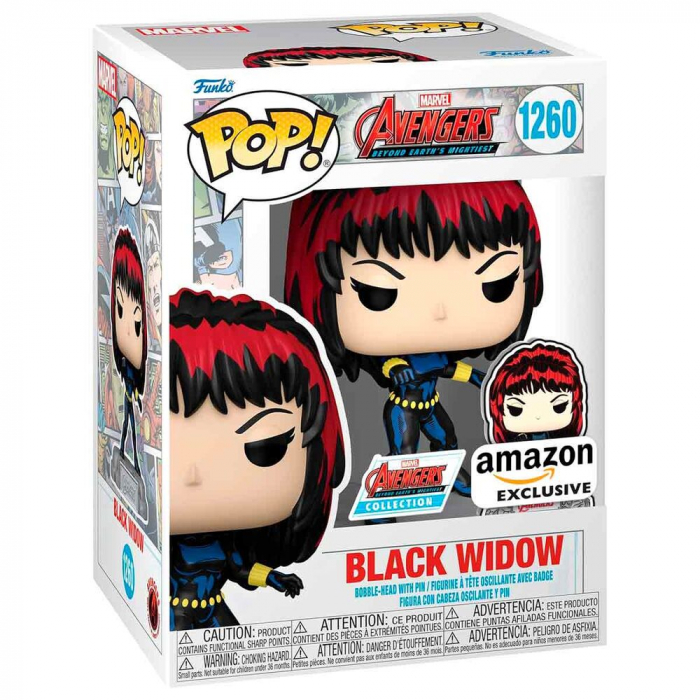 Figurina Funko POP  Marvel Avengers 60th Anniversary Comic Black Widow cu Pin Exclusiv [2]
