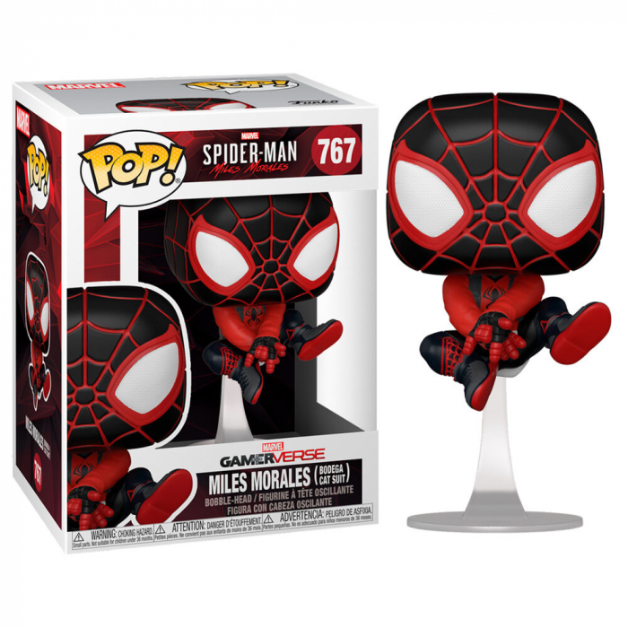 Figurina Funko POP Marvel Spiderman Miles Morales Bodega Cat Suit [2]